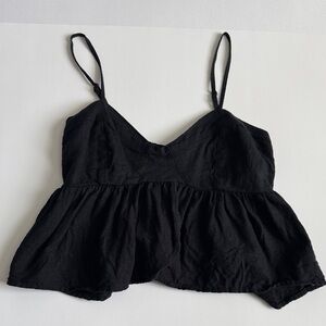 American Eagle Black Cropped Camisole Top